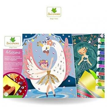 Dibujos para pintar Sycomore Artissimo con Purpurina y Actividades Mágicas Multicolores