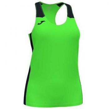 Joma Record II Women's Fluorescent Green and Black Running Tank Top