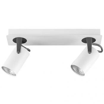 Lámpara de Techo Industrial de Metal Blanco con 2 Focos Orientables Klip 30 cm