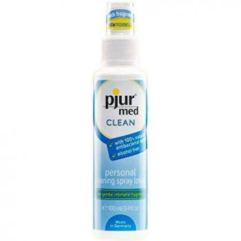 pjur med CLEAN spray - Espray de higiene para limpiar suavemente la piel y zona íntima - sin alcohol - con aroma refrescante