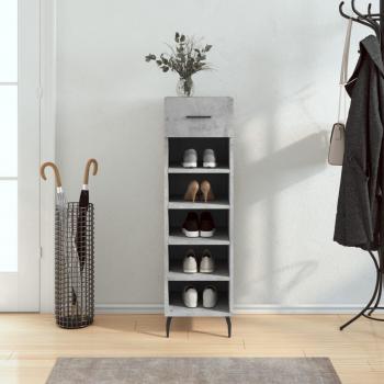 Zapatero de hormigón gris 30x35x105 cm madera multicapa