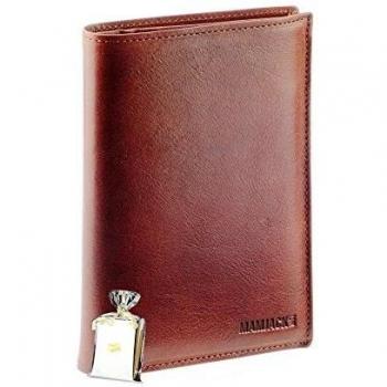 Mamjack - Cartera Grande clásica de Cuero marrón para Hombre K5501M / Monedero de Cuero marrón
