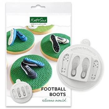 Molde de Silicona Katy Sue para Decoración de Pasteles - Botas de Fútbol Detalladas con Tachuelas 3D
