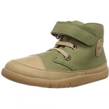 Bobux 460774 - botas de caño bajo de cuero infantil, color verde, talla 24