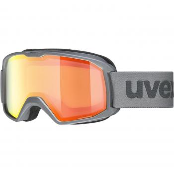 Máscara de esquí Uvex Elemnt FM gris con lente espejada naranja junior