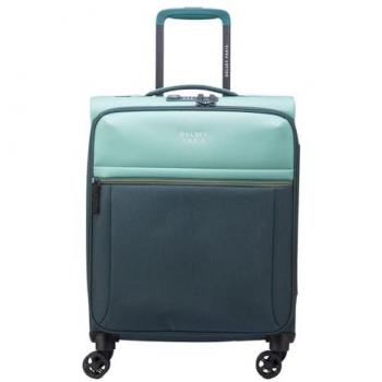 Maleta Delsey Paris Brochant 3.0 44L verde, trolley cabina slim, 4 ruedas dobles, dimensiones 55 cm