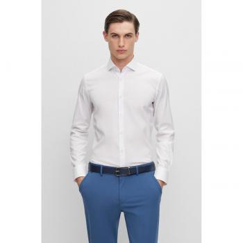 Camisa de hombre slim fit de popelín de mezcla de algodón de planchado fácil Boss