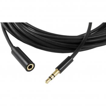 SilverHT 93031 - Cable M/H de 5 m y jack de 3.5 mm, color negro