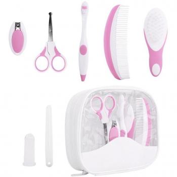 Cuidado del Bebé por ZUOAO Kit de 7 Piezas Juego de Accesorios para el Cuidado del Bebé con Estuche Sistema del Cuidado del Bebé Baby Kit Rosa
