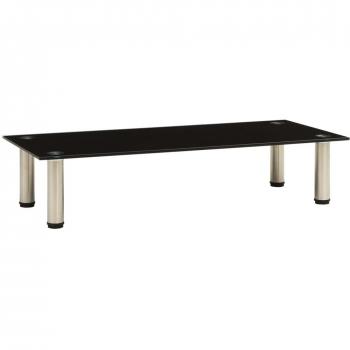 Mueble para el televisor de vidrio templado 80x35x17 cm, color negro