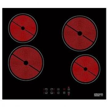 Placa Vitrocerámica Integrada KromsLine KV-4F-RA-TC Negra 59 cm con 4 Zonas de Cocción