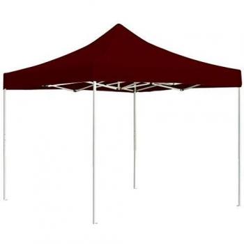 vidaXL Carpa Plegable Profesional Aluminio Cenador Pagoda Jardín Pérgola Fiestas Celebraciones Salones Estructuras Recintos Parasoles 3x3 m Rojo Tinto