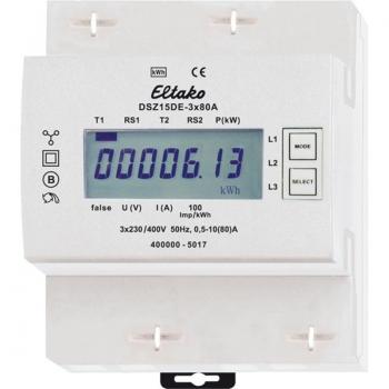Eltako dsz15de de 3 x 80 A – Contador de Corriente trifásica, sin calibrar, 400 V