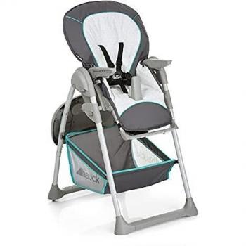 Hauck Trona Evolutiva Sit N Relax, Hamaquita para Bebes de Nacimiento hasta 9 kg, Silla Reclinable para Niños hasta 15 kg, Regulable en Altura, Plegable, Ruedas, Arco Móvile, Mesa, Gris