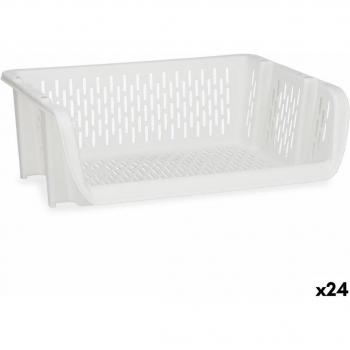 Cesta para Verduras KINVARA Blanco Polipropileno 30 X 13,5 X 38,7 Cm (24 Unidades) - Almacenamiento y Dispensadores de Alimentos
