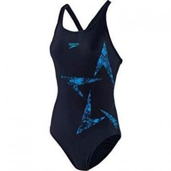 Speedo Boomstar Placement Racerback Bañador, Mujer, True Navy/Pool, 32