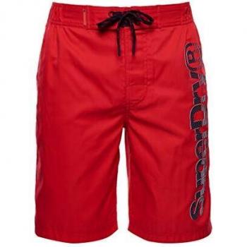 Superdry Hombre Bañador clásico Rojo Bandera L