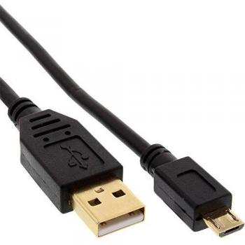 Cable USB 2.0 A a Micro-USB B 0.5m Negro, Alta Velocidad, Conectores Macho