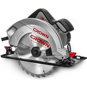 Crown CT15188-190 Sierra Circular, 1500 W, Gris y Negro