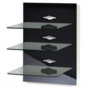 VCM Panel de serie Xeno-3, en barniz negro / cristal claro