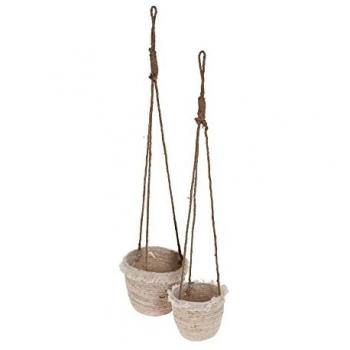 Set de 2 Maceteros Colgantes con Cuerda