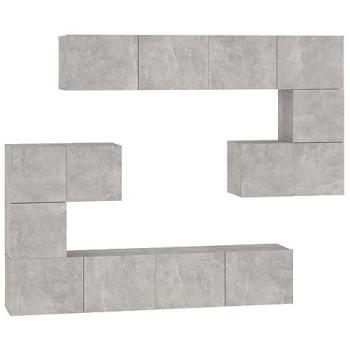Mueble de TV multimedia estantería buffet mural de madera de ingeniería gris para salón y dormitorio