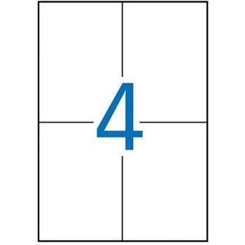APLI 2528 - Etiquetas blancas permanentes para láser 105,0 x 148,0 mm 250 hojas