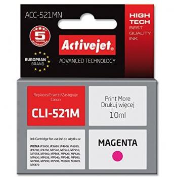 ActiveJet AC-521MN - Cartucho Compatible con Canon CLI-521M, Color Magenta