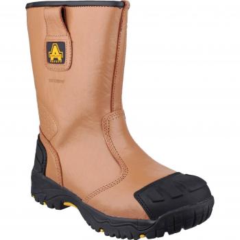 Amblers Mens Safety FS143 Waterproof Safety Rigger Boots Tan Size 6