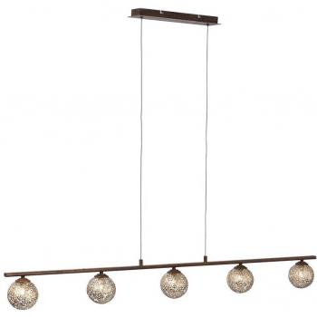 Lámpara Colgante Greta 5 Luces Metalica 132 cm Color Marrón y Dorado G9