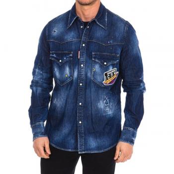 Camisa de manga larga vaquera Dsquared2 para hombre estilo urbano y moderno