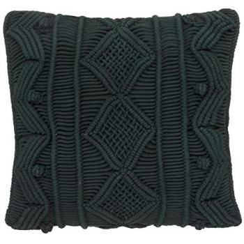 Cojín de Macramé Decorativo Ali Verde Cedro 40x40cm