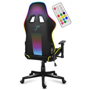 Silla Gaming Huzaro Force 6.3 RGB Ergonométrica, con Asiento Rocking y Cojines Lumbar y Cervical, Color Negro Multicolor