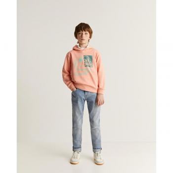 Sudadera de niño con print frontal oversize (modelo 46893_Rojo)