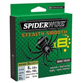 Spiderwire Línea Trenzada Stealth Smooth 8 150 M - Línea de pesca trenzada, color azul camuflaje, longitud de 150 metros, tecnología Smooth para menor fricción y mayor distancia de lanzamiento, resistencia y dur