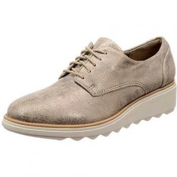 Clarks Sharon Crystal, Zapatos de Cordones Derby Mujer, Beige