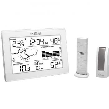 La Crosse Technology - Estación meteorológica ma10006 con Puerta de Entrada para el Smartphone/Tablet Blanco - Sistema de alertas móviles