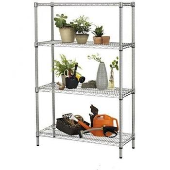 Estantería Metálica Archimede Outdoor - 4 Estantes - 36 x 90 x 137 cm - Acero Zincado Cromado