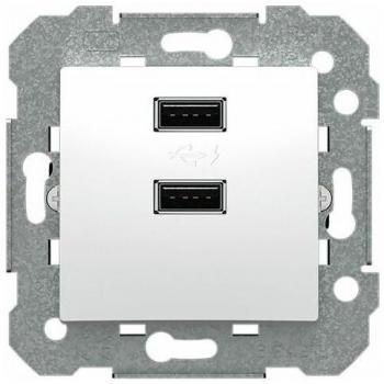 Cargador doble USB 2.1A serie Viva plata luna