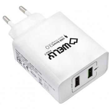 Cargador Welly Enjoy It WY11101 de Dos Puertos USB en Color Blanco