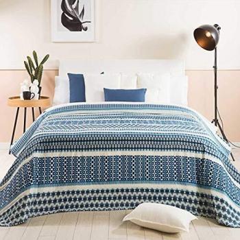 Sancarlos DIDAC Colcha bouti, Azul, Cama 150
