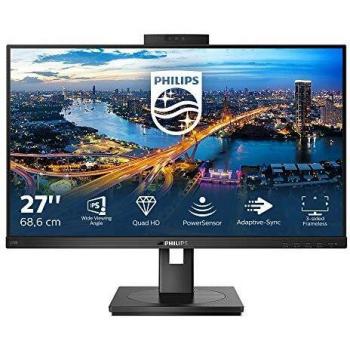 Philips 275B1H - 27 Inch QHD Monitor, 75Hz, 4ms, IPS, WebCam, Height Adjust, Speakers, USB Hub