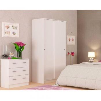 Cómoda Meka-Block K-9461B de 3 Cajones en Blanco, Dimensiones 70 x 59 x 36 cm