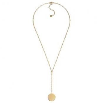Collar en Y Heritage D-Link de acero inoxidable dorado Fossil