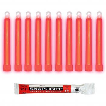 Cyalume 9R-3N8P-F55Q - Barras de luz rojo SnapLight Luces químicas 15 cm, 6 Inch Lightstick super brillante con duración de 12 horas