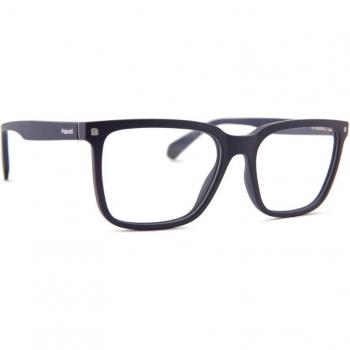 Polaroid PLD D436 Full-Rim Rectangular Eyeglasses with Blue Plastic Frame, 55mm/17mm/145mm