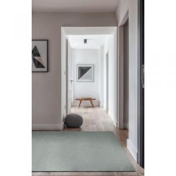 Alfombra moderna de tejido plano azul 80x150 cm - Colección Mist Ocean Light
