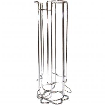 Fackelmann Porta Soporte Vertical en Elegante y Resistente Acero Cromado, Dispensador para Almacenar hasta 18 cápsulas de café Dolce Gusto, 12x32 cm, 1 ud