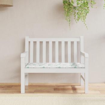 Almohada para banco de jardín 120x50x3 cm, tela Oxford estampado hojas