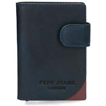 Pepe Jeans Arrow Tarjetero Vertical Azul 7x10x1,5 cms Piel